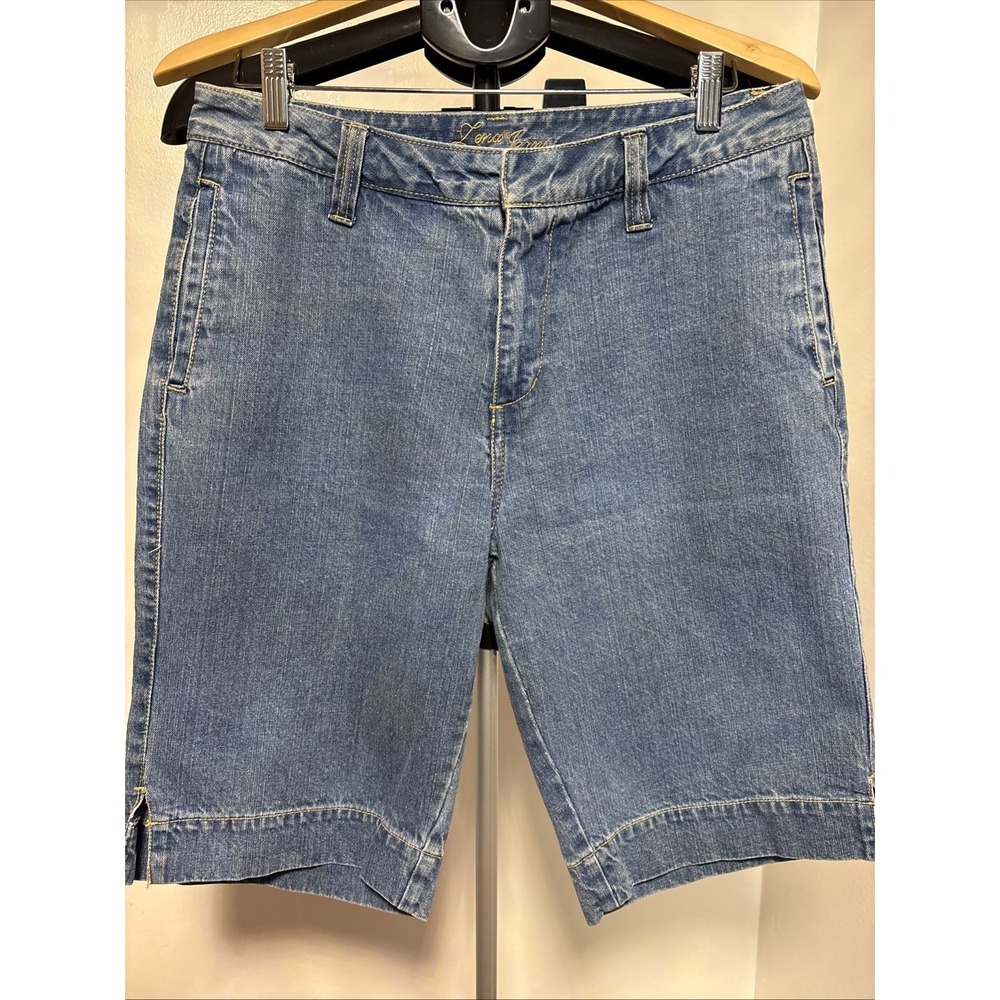 Lena‎ Jeans Womens Size 12 Medium Wash High Rise Side Slit Denim Jean Shorts